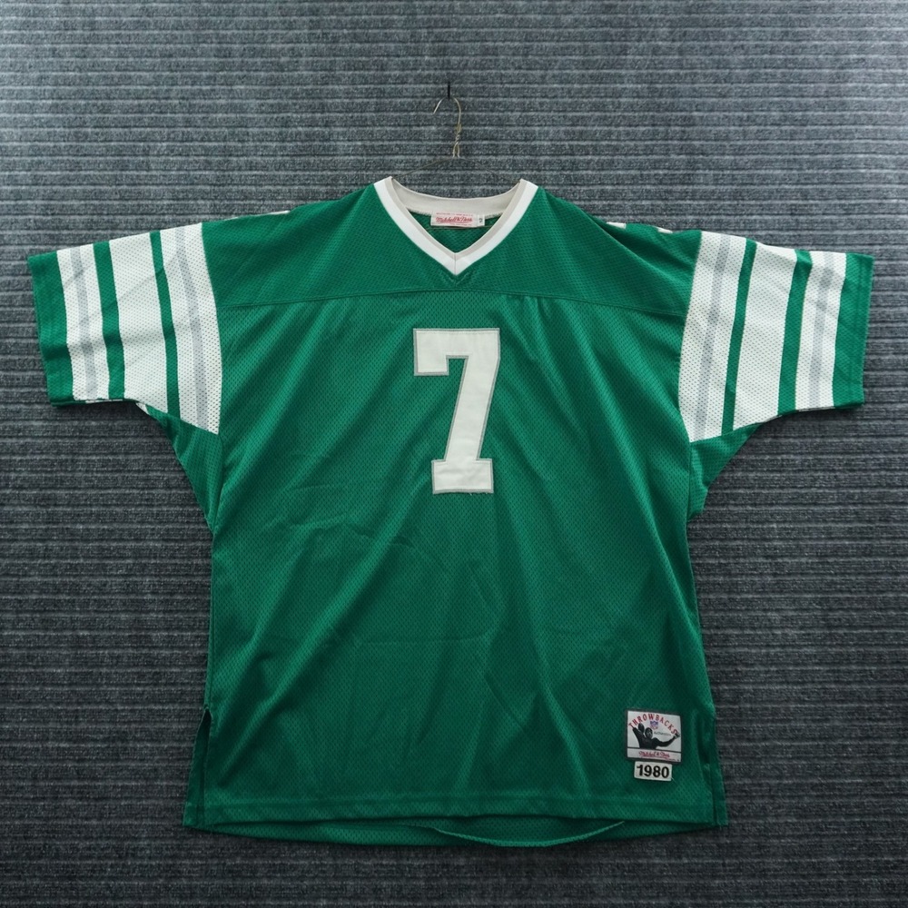 Mitchell & Ness Football Jersey Mens 52 Green Jaworski 7 Stitched Throwback